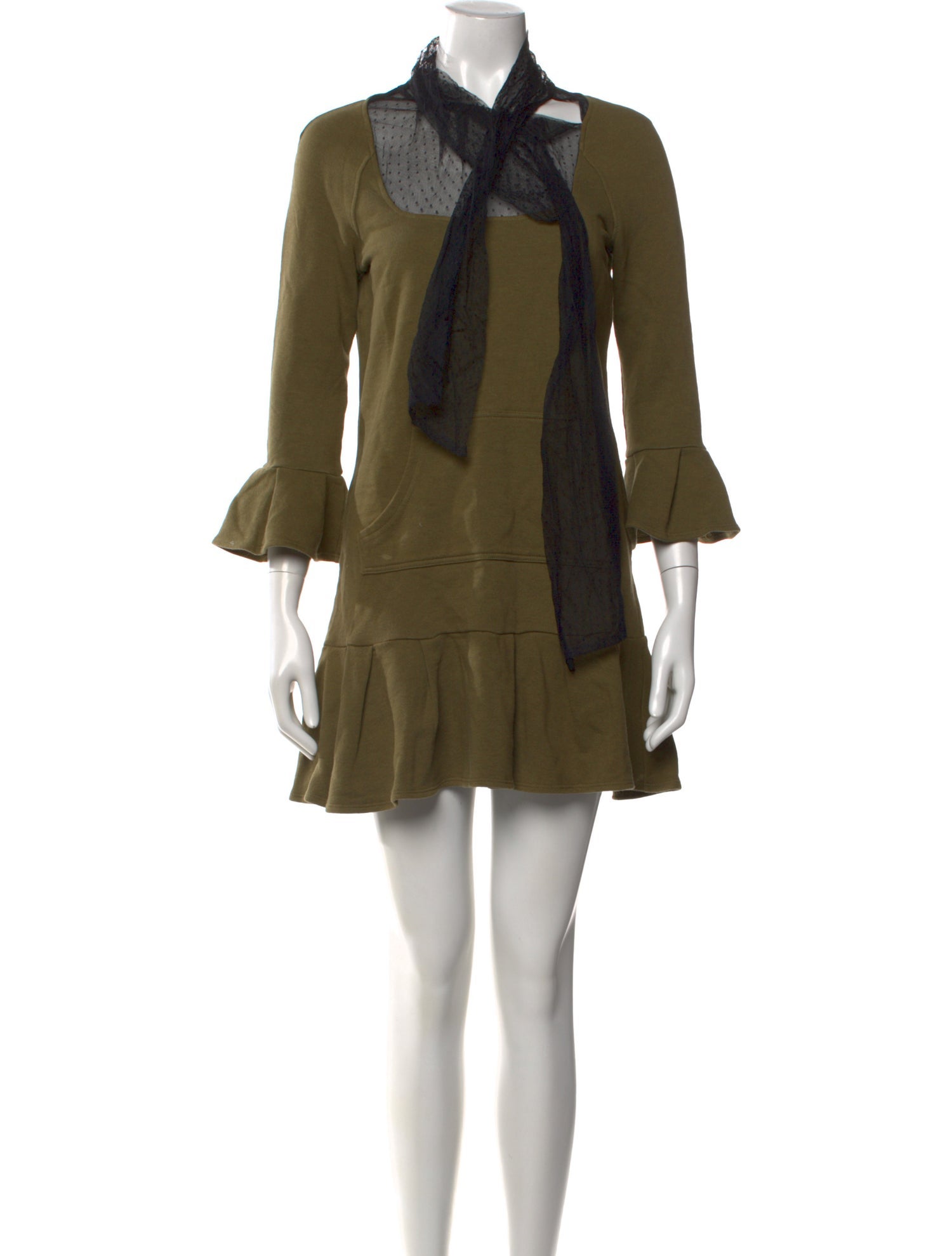 Red Valentino Tie Neck Mini Dress