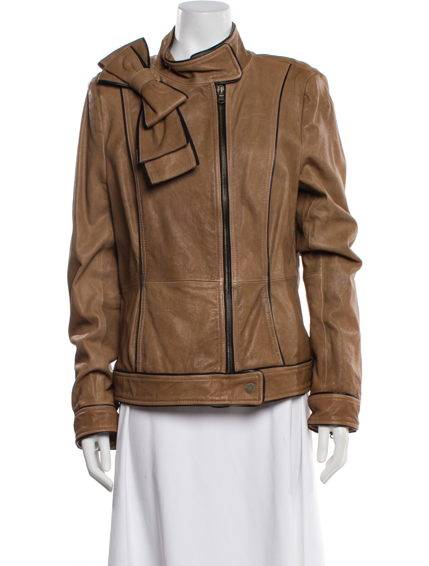 Red Valentino Lamb Leather Biker Jacket