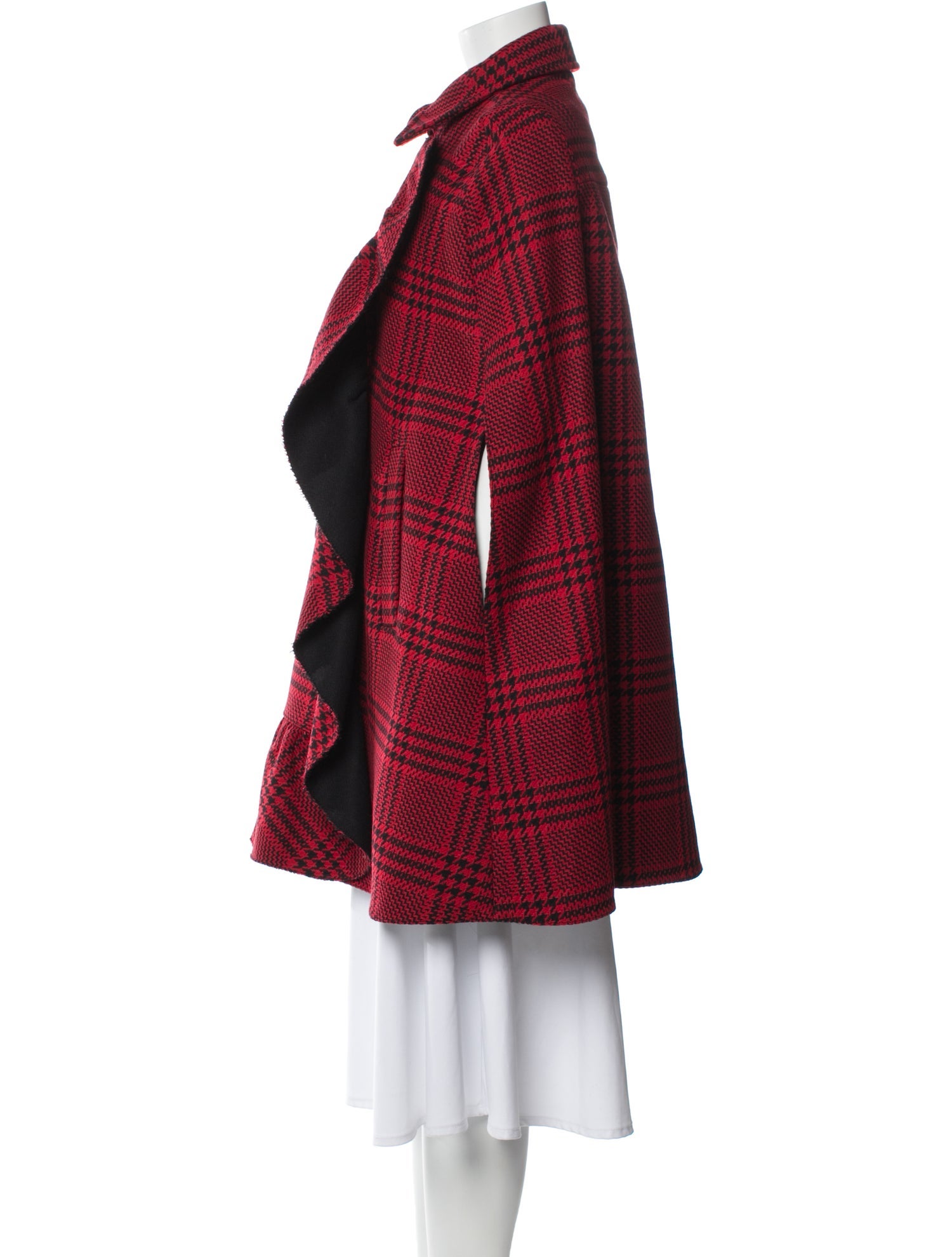 Red Valentino Wool Plaid Print Coat