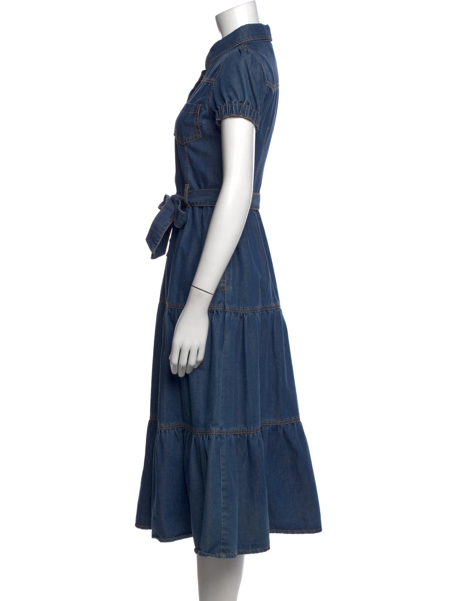 blue red valentino dress Blue Contrast Polka Dot Dress