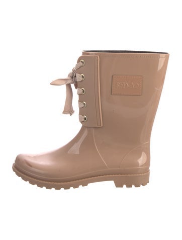 Pre-owned Red Valentino Rubber Rain Boots In Neutrals