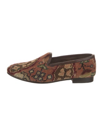 RES IPSA Printed Leather Trim Embellishment Loafers