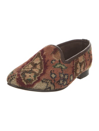 RES IPSA Printed Leather Trim Embellishment Loafers