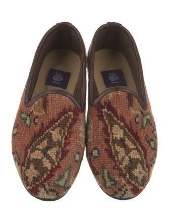 RES IPSA Printed Leather Trim Embellishment Loafers