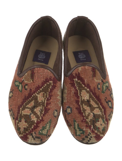 RES IPSA Printed Leather Trim Embellishment Loafers