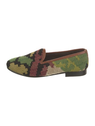 RES IPSA Printed Leather Trim Embellishment Loafers