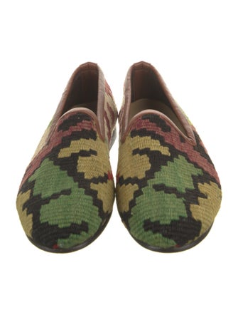 RES IPSA Printed Leather Trim Embellishment Loafers