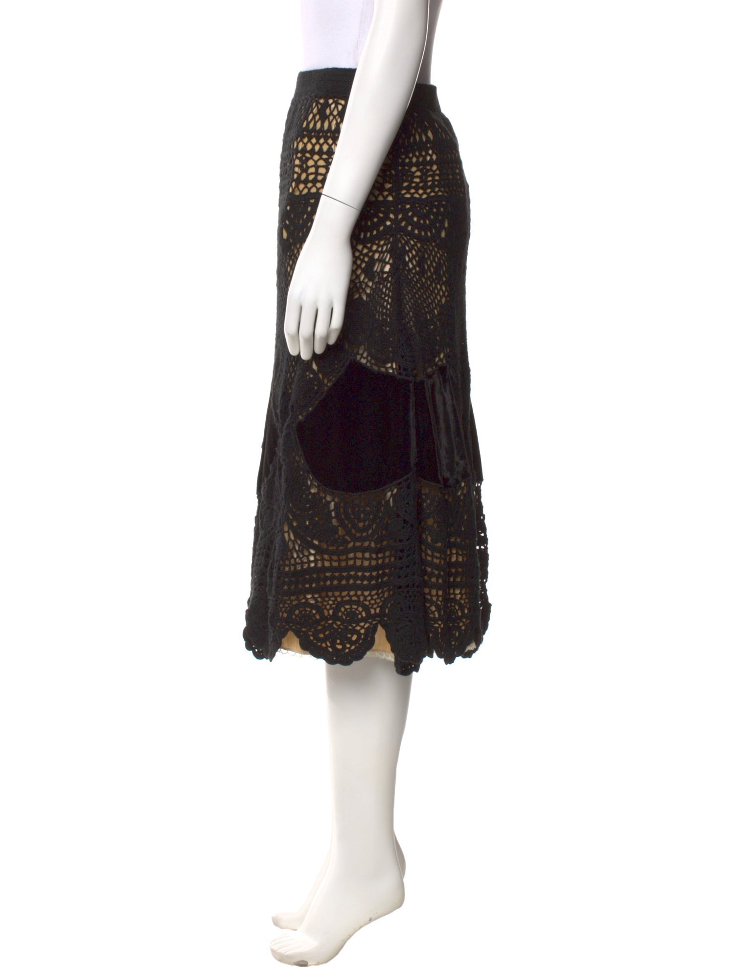 RES IPSA Lace Pattern Midi Length Skirt