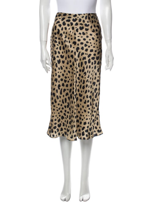 Réalisation Par Silk Knee-Length Skirt Brown