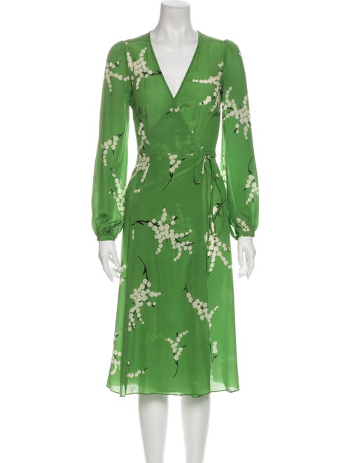 Réalisation Par Silk Midi Length Dress Green