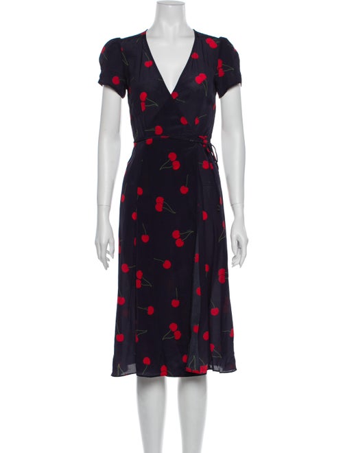 Réalisation Par Silk Midi Length Dress Blue