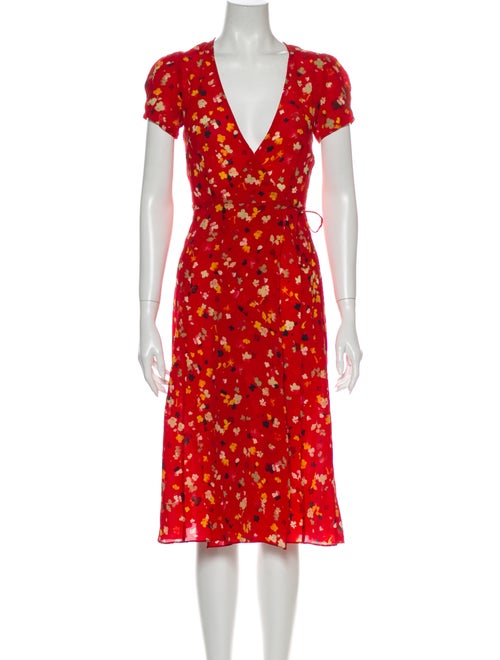 Réalisation Par Silk Midi Length Dress Red