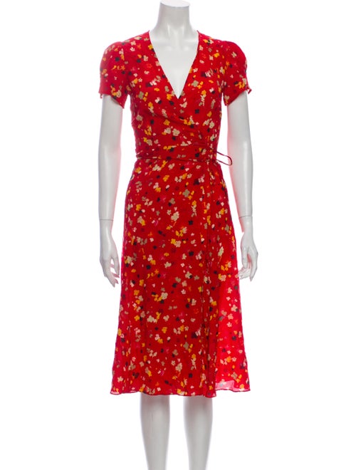 Réalisation Par Silk Midi Length Dress Red