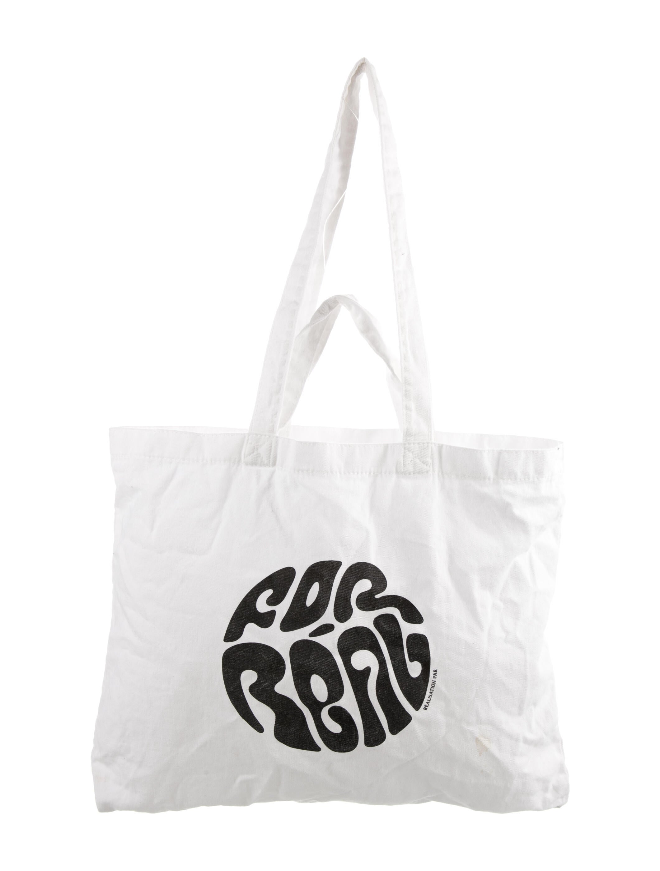 Réalisation Par Canvas Tote Bag White Totes, Handbags WREAL28220