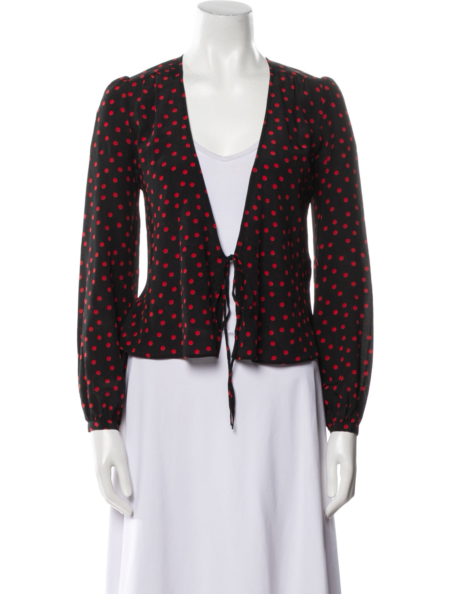 Réalisation Par Silk Polka Dot Print Crop Top