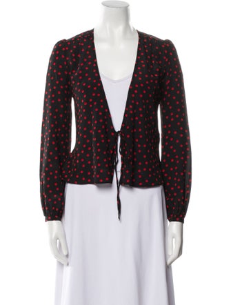 Réalisation Par Silk Polka Dot Print Crop Top