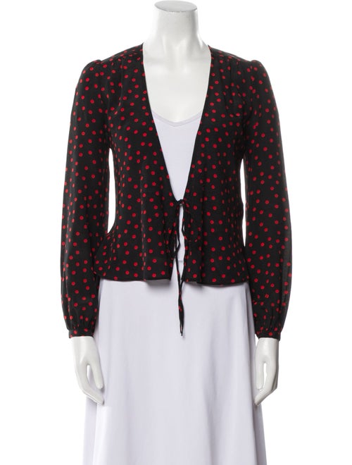 Réalisation Par Silk Polka Dot Print Crop Top