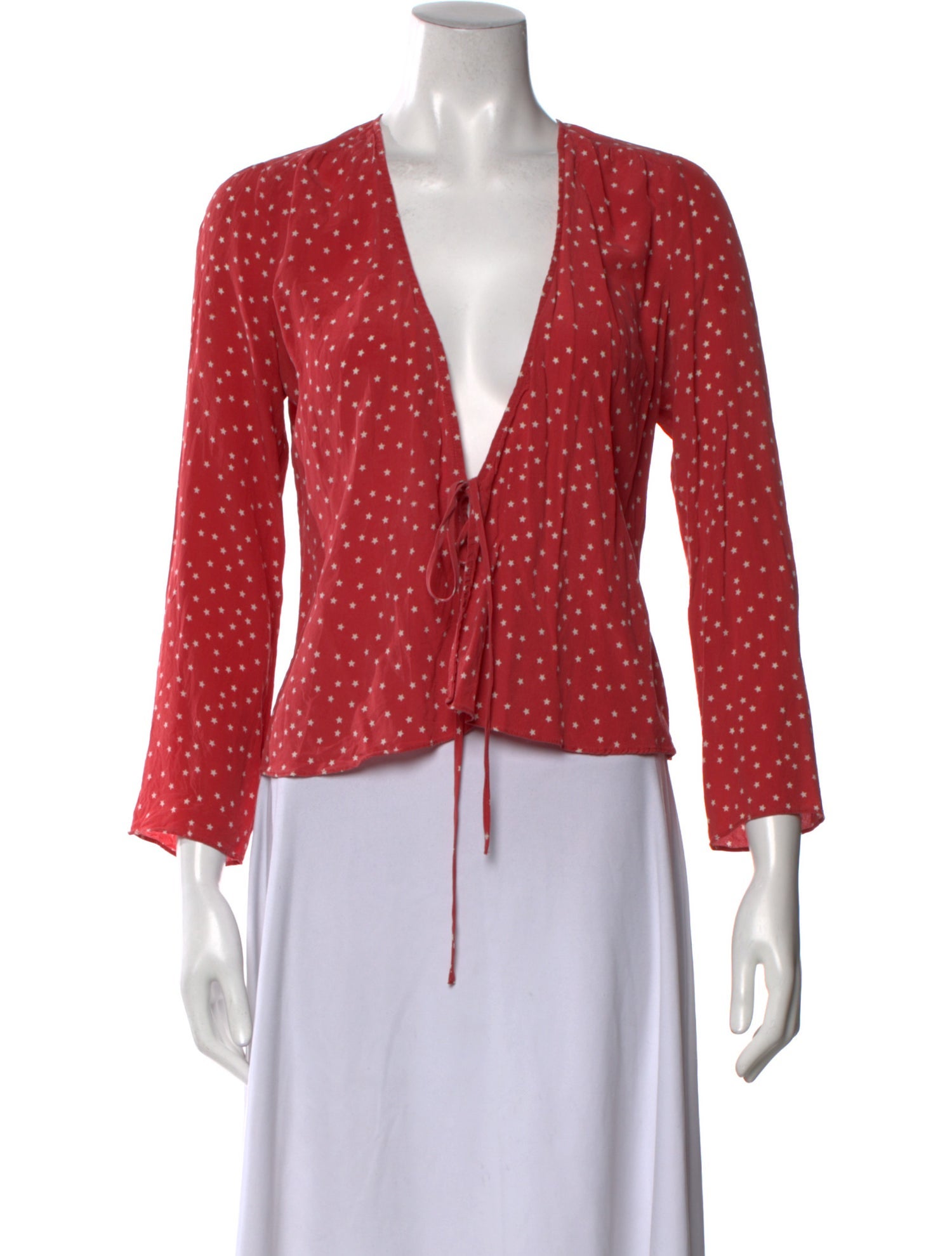 Réalisation Par Silk Polka Dot Print Crop Top