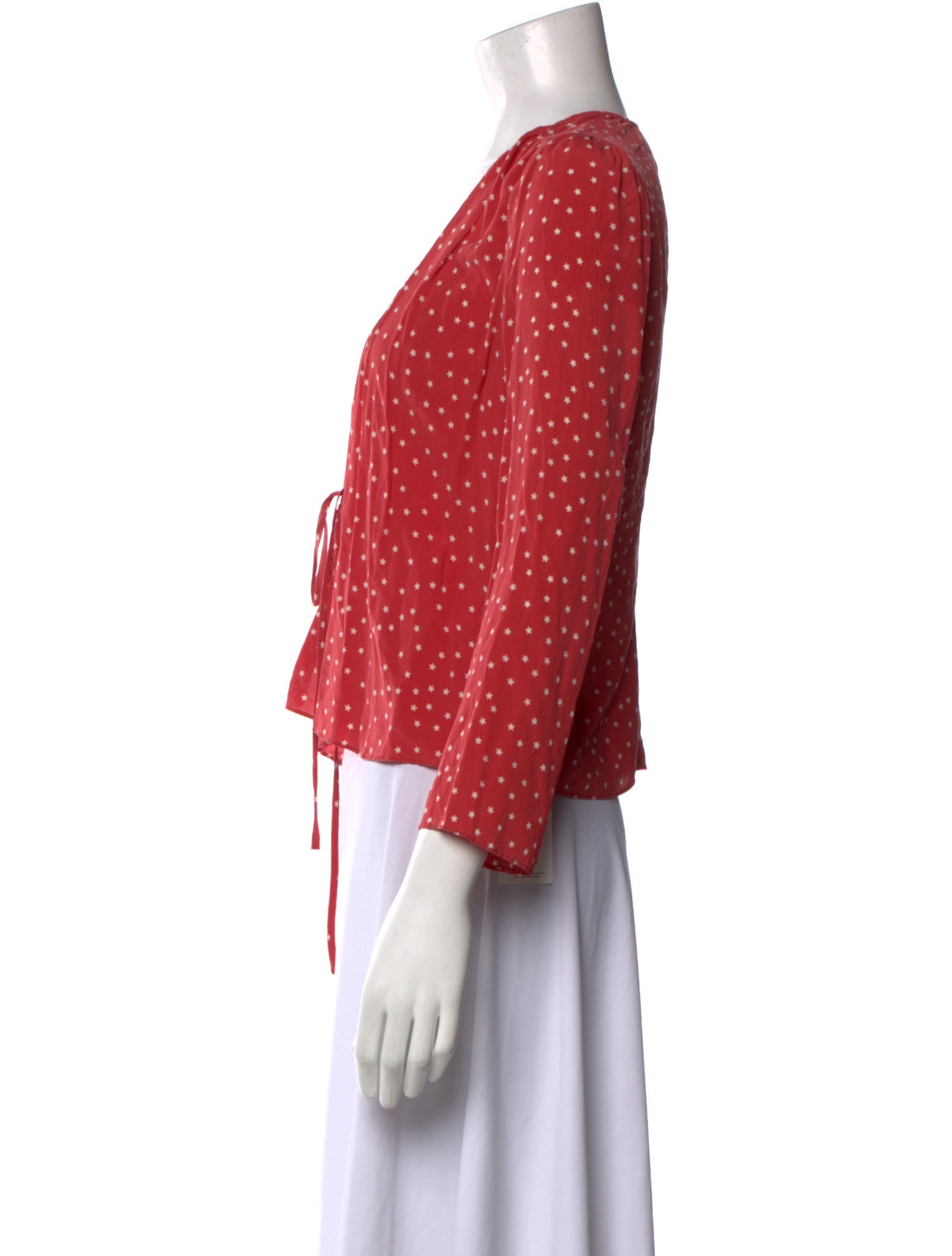 Réalisation Par Silk Polka Dot Print Crop Top