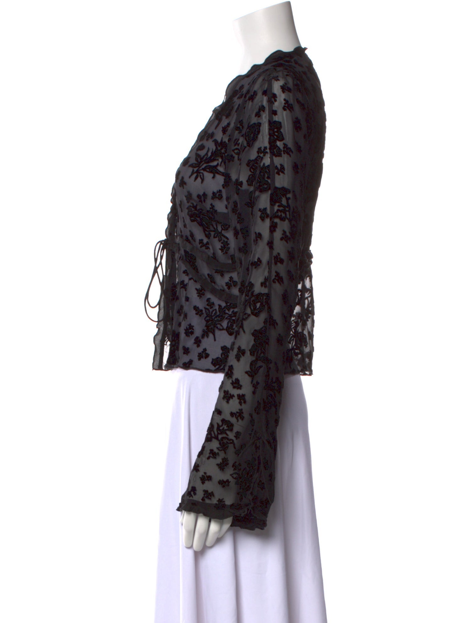 Réalisation Par Lace Pattern V-Neck Top