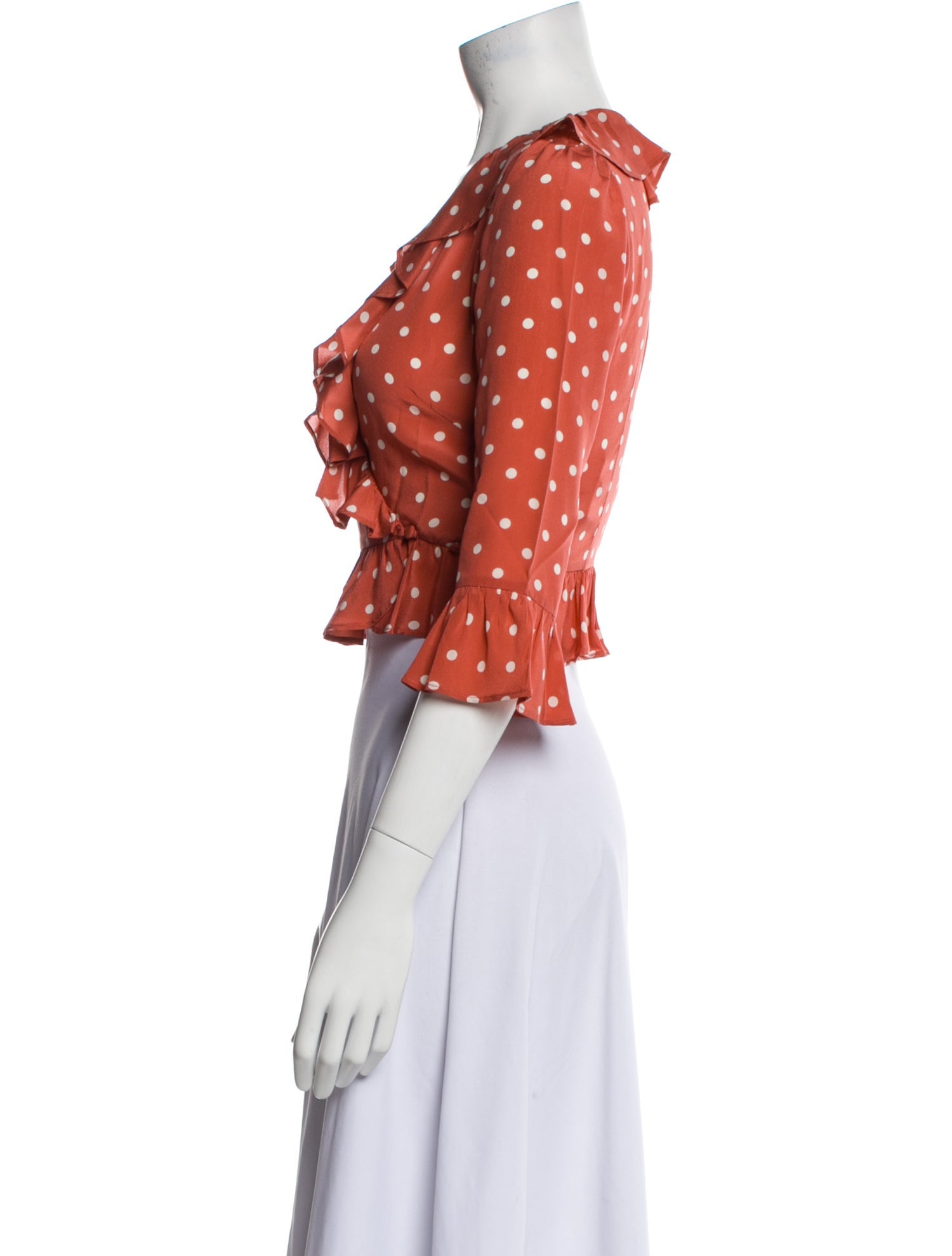 Réalisation Par Silk Polka Dot Print Crop Top