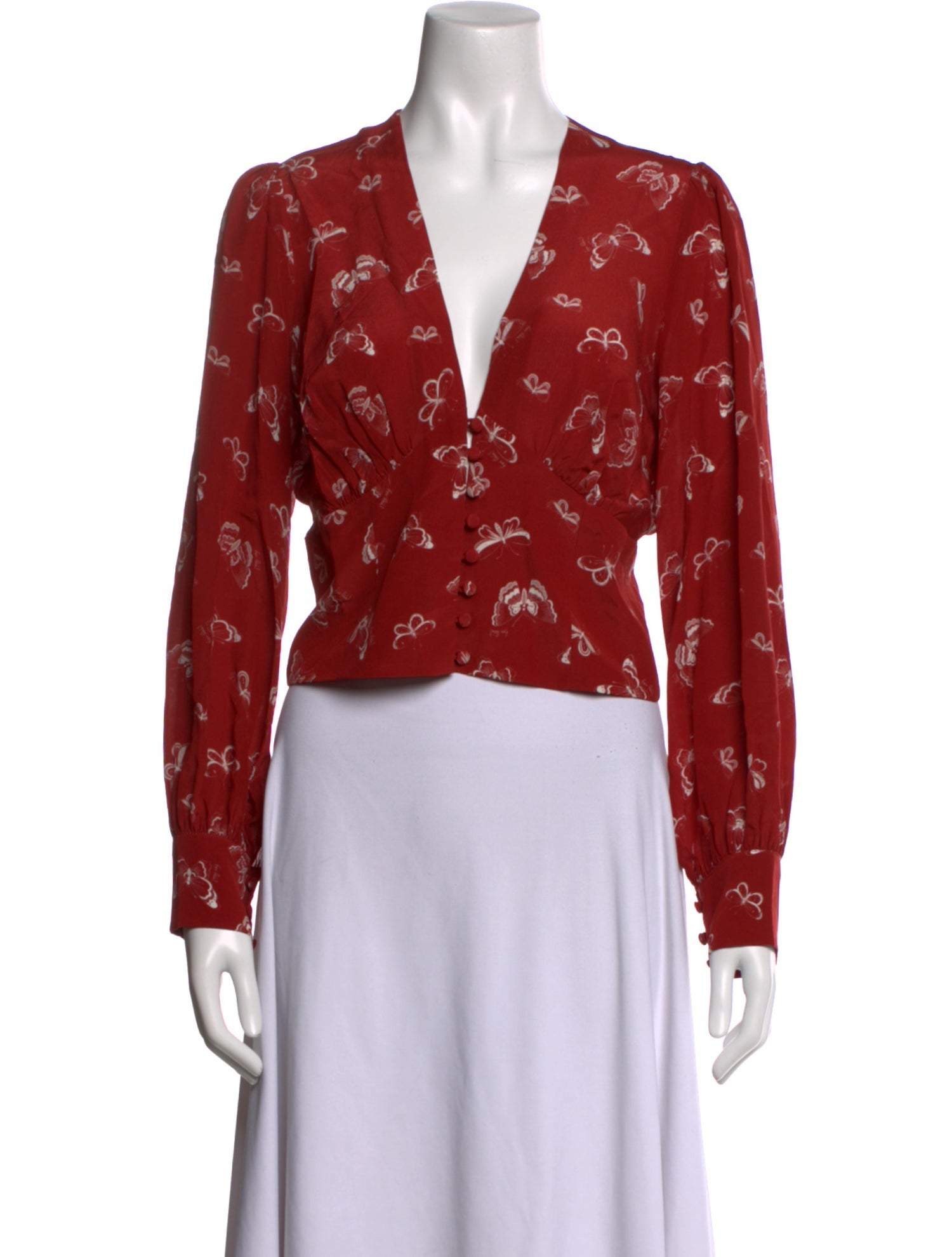 Réalisation Par Silk Floral Print Crop Top