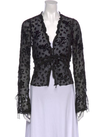 Réalisation Par V-Neck Long Sleeve Crop Top