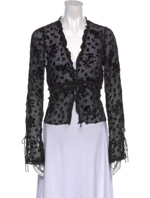 Réalisation Par V-Neck Long Sleeve Crop Top