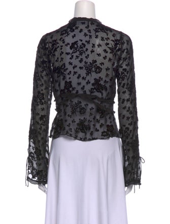 Réalisation Par V-Neck Long Sleeve Crop Top