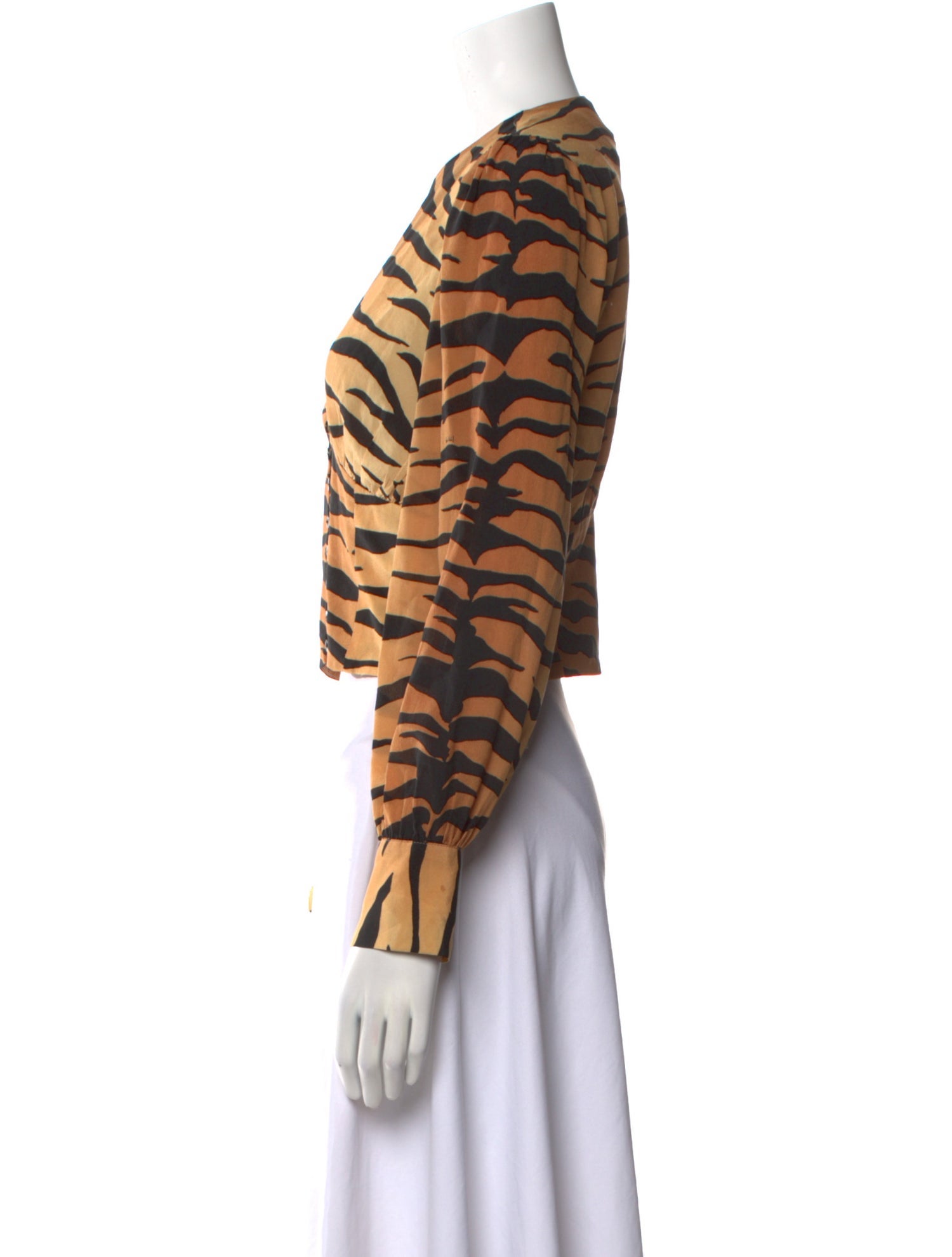 Réalisation Par Silk Animal Print Crop Top