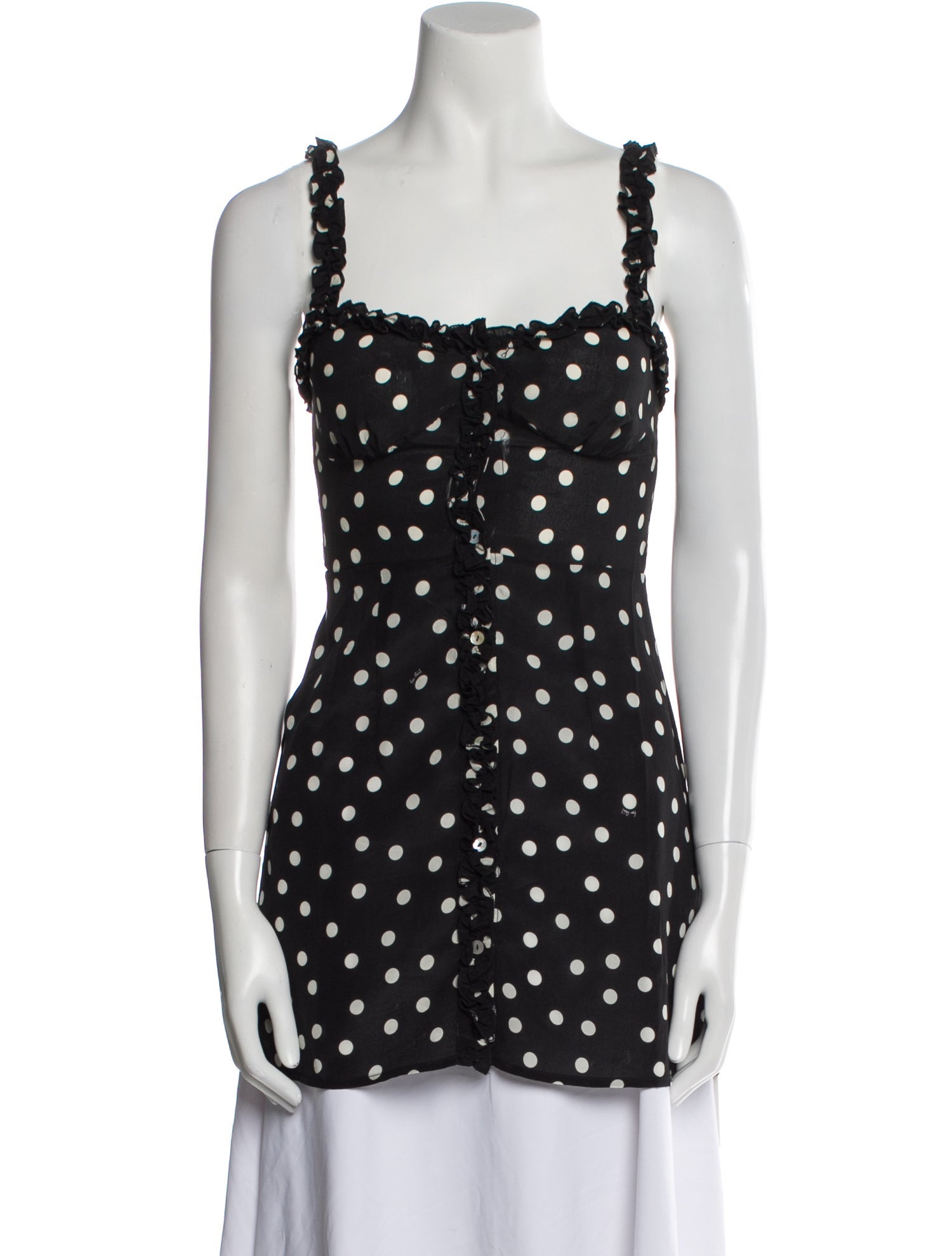 Réalisation Par Silk Polka Dot Print Top