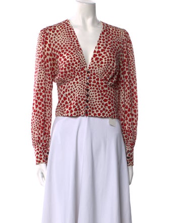 Réalisation Par Silk Printed Crop Top