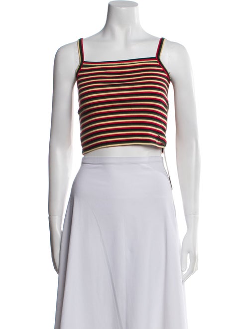 Réalisation Par Striped Square Neckline Crop Top