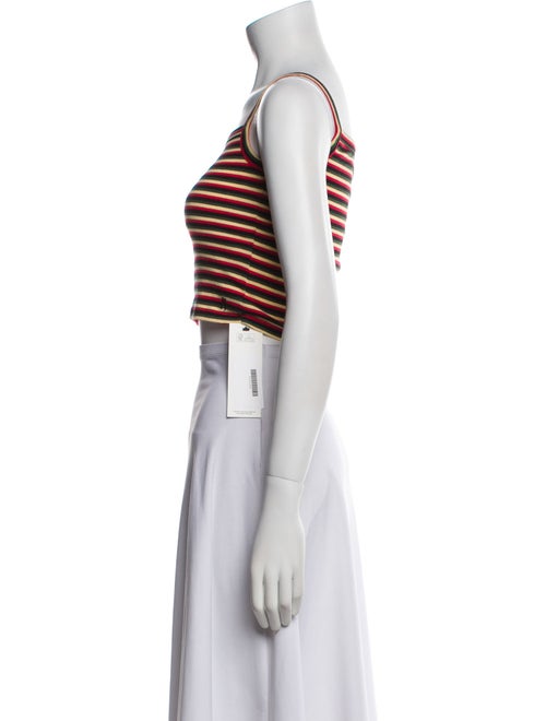 Réalisation Par Striped Square Neckline Crop Top