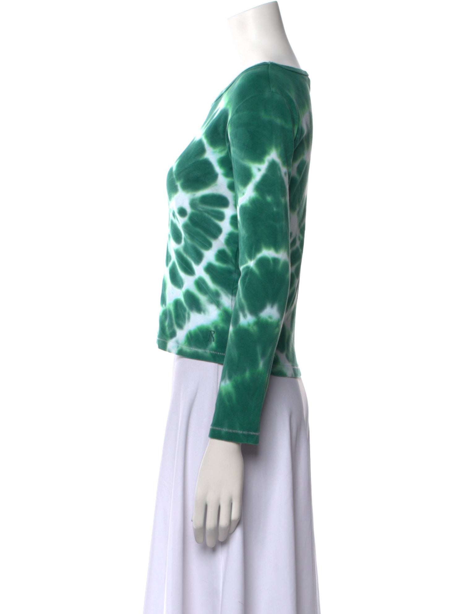 Réalisation Par Tie-Dye Print Scoop Neck Crop Top