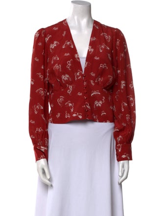 Réalisation Par Silk Floral Print Crop Top