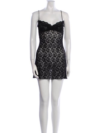 Réalisation Par Lace Pattern Mini Dress