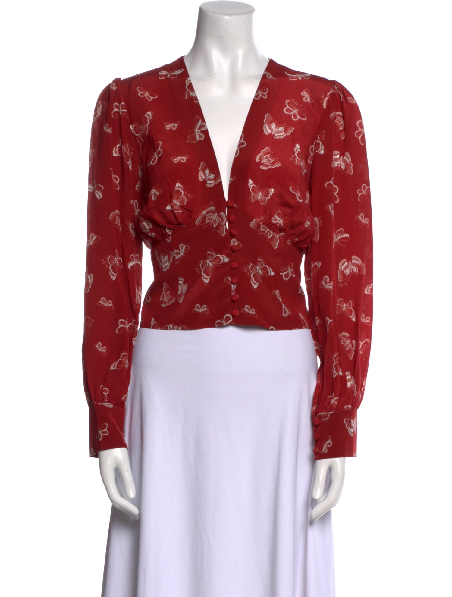 Réalisation Par Silk Floral Print Crop Top