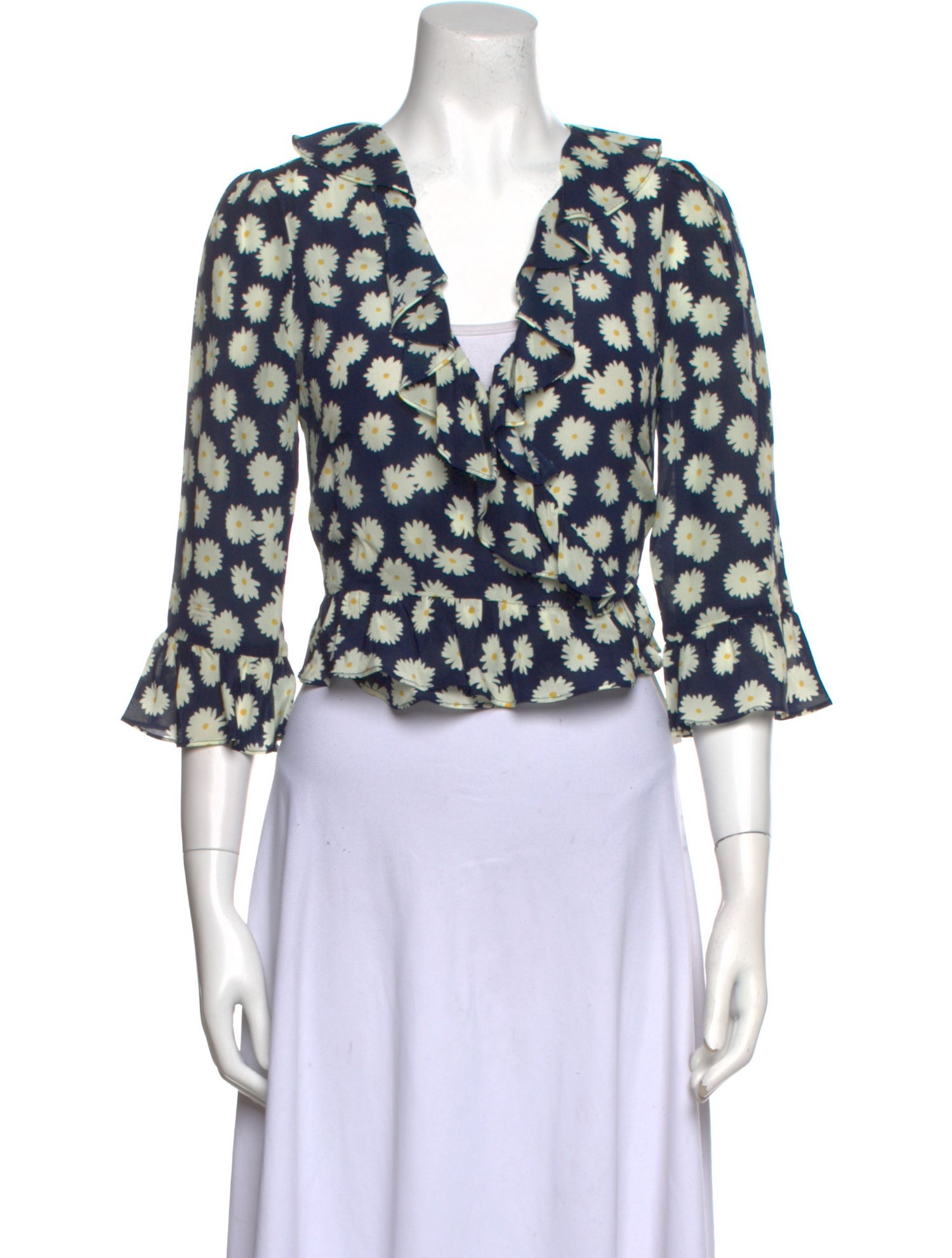 Réalisation Par Silk Floral Print Crop Top