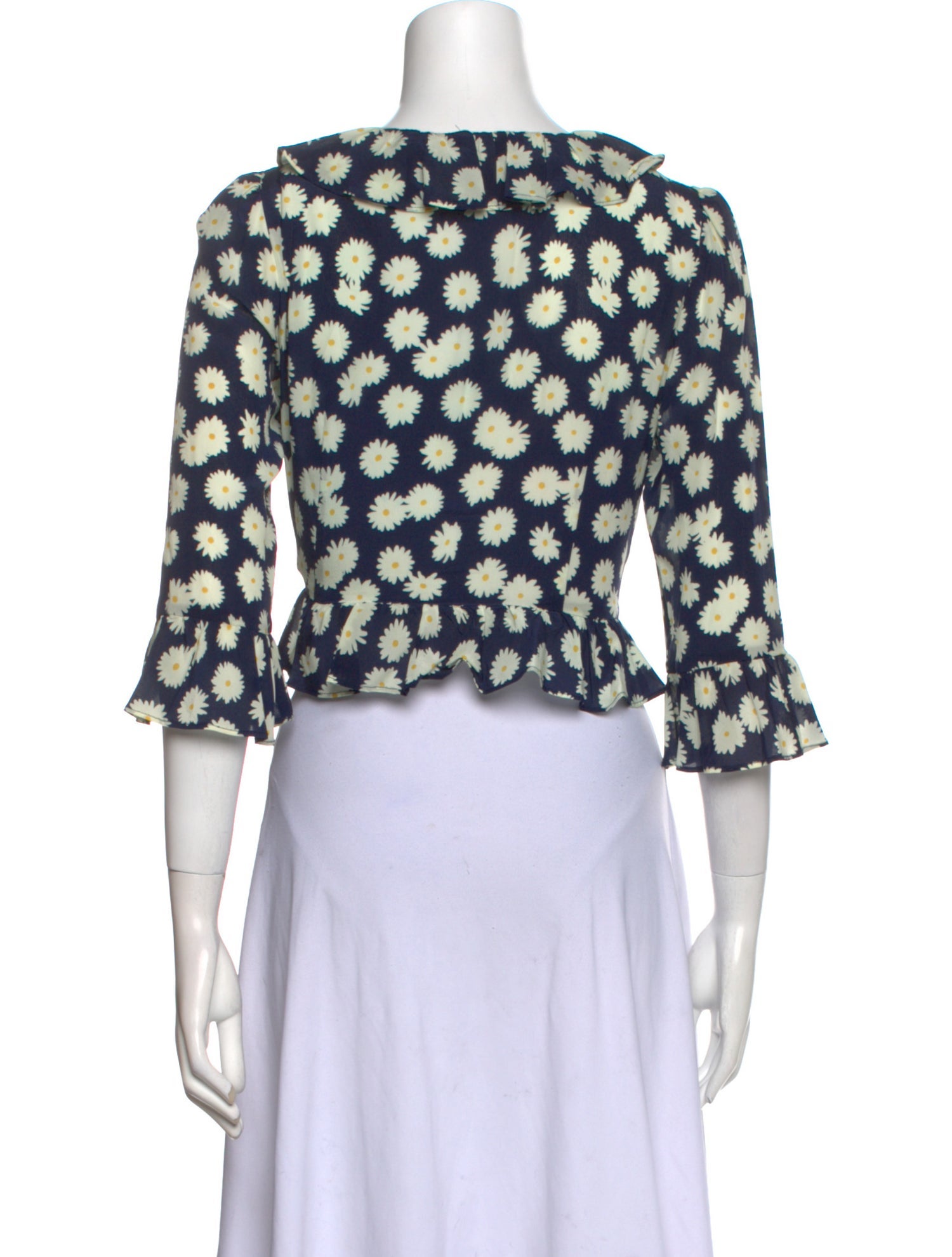 Réalisation Par Silk Floral Print Crop Top