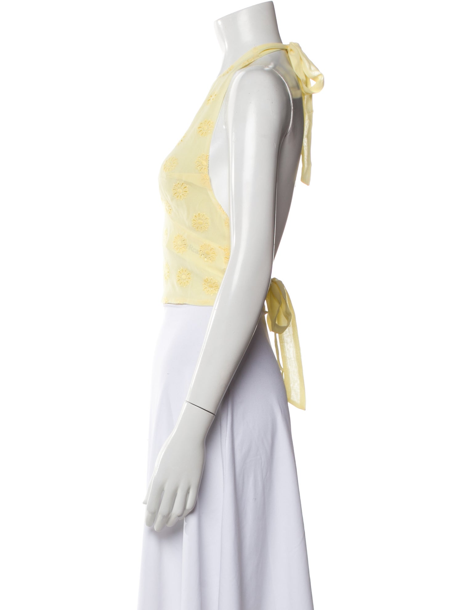 Réalisation Par Silk Lace Pattern Crop Top