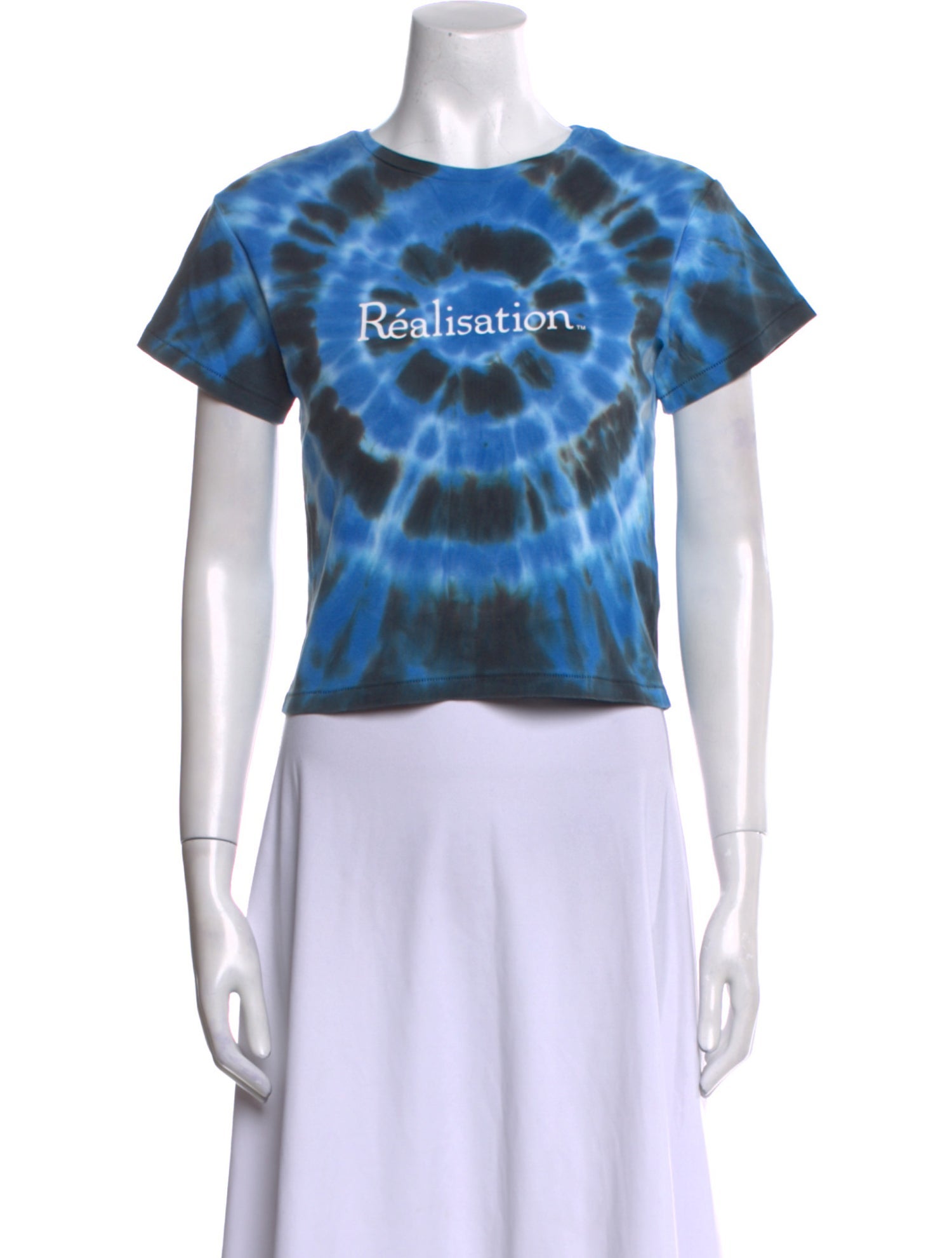 Réalisation Par Tie-Dye Print Crew Neck Crop Top