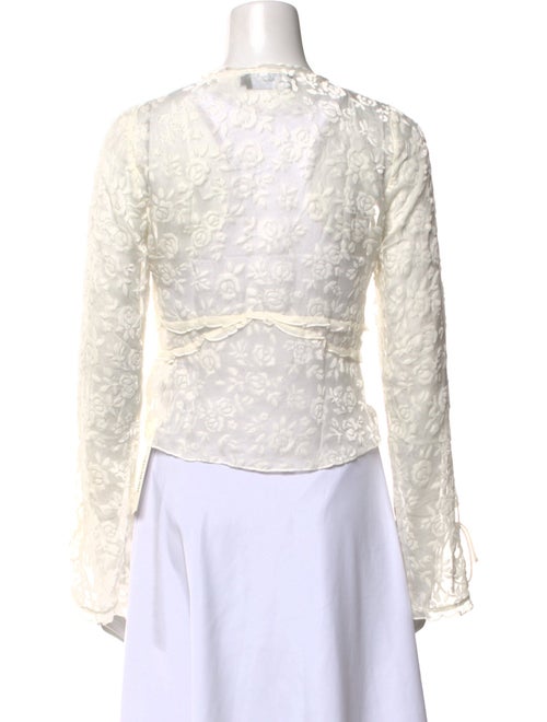 Réalisation Par Lace Pattern V-Neck Crop Top