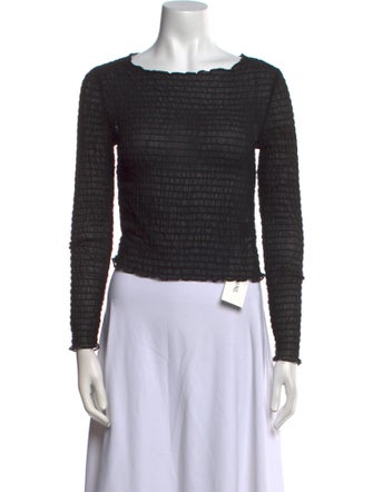 Réalisation Par Silk Bateau Neckline Crop Top