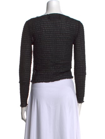 Réalisation Par Silk Bateau Neckline Crop Top