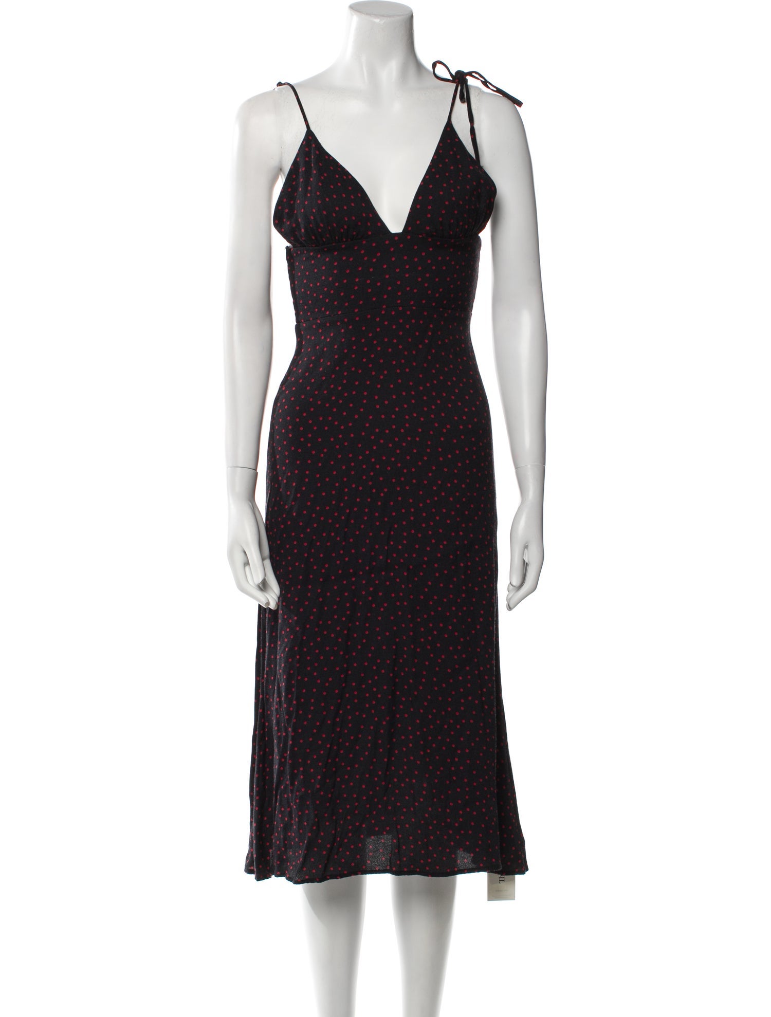 Réalisation Par Polka Dot Print Knee-Length Dress