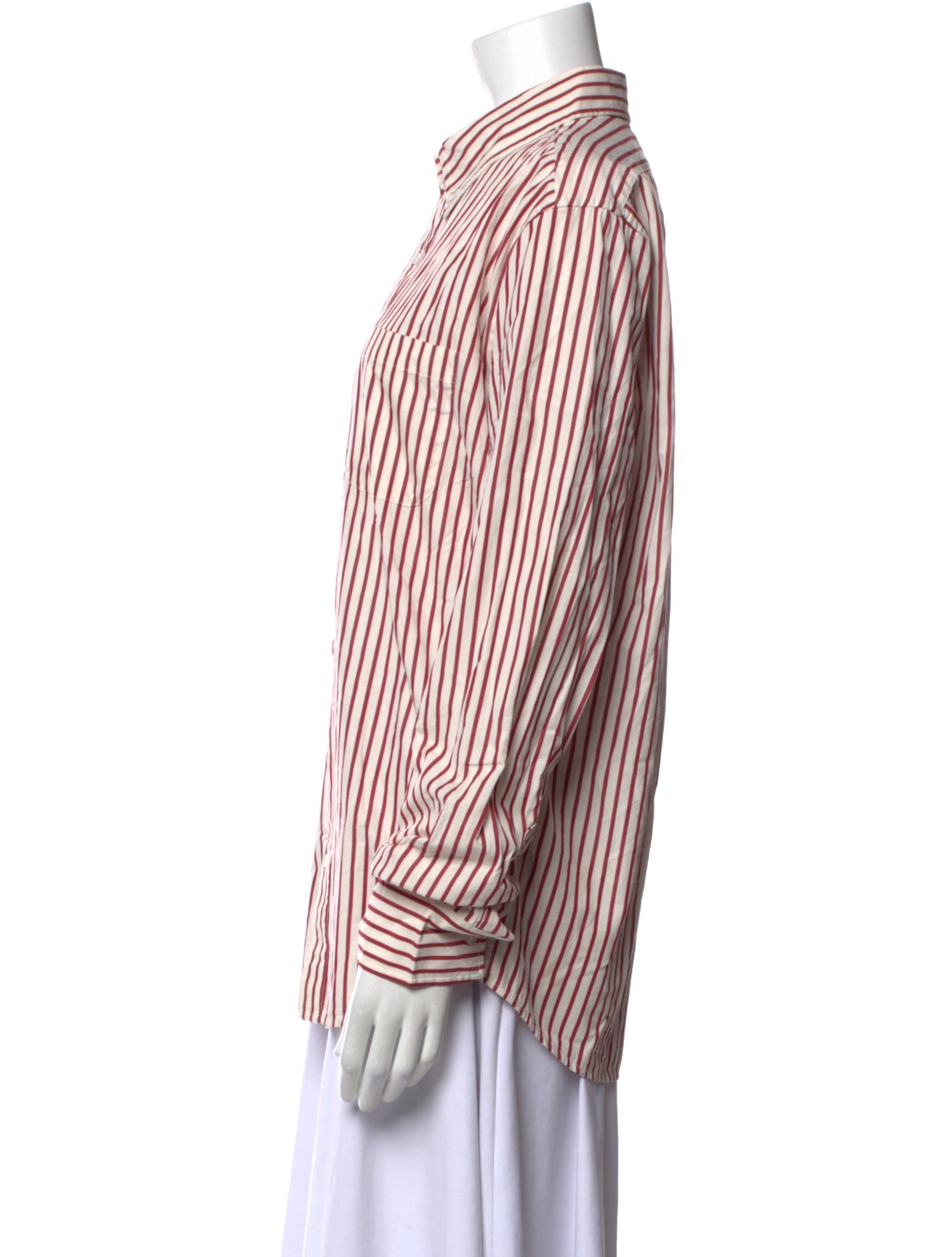Réalisation Par Striped Long Sleeve Button-Up Top