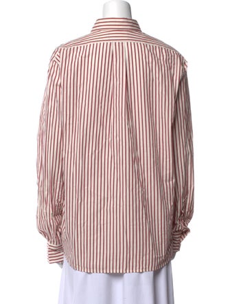 Réalisation Par Striped Long Sleeve Button-Up Top