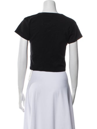 Réalisation Par Graphic Print Crew Neck Crop Top