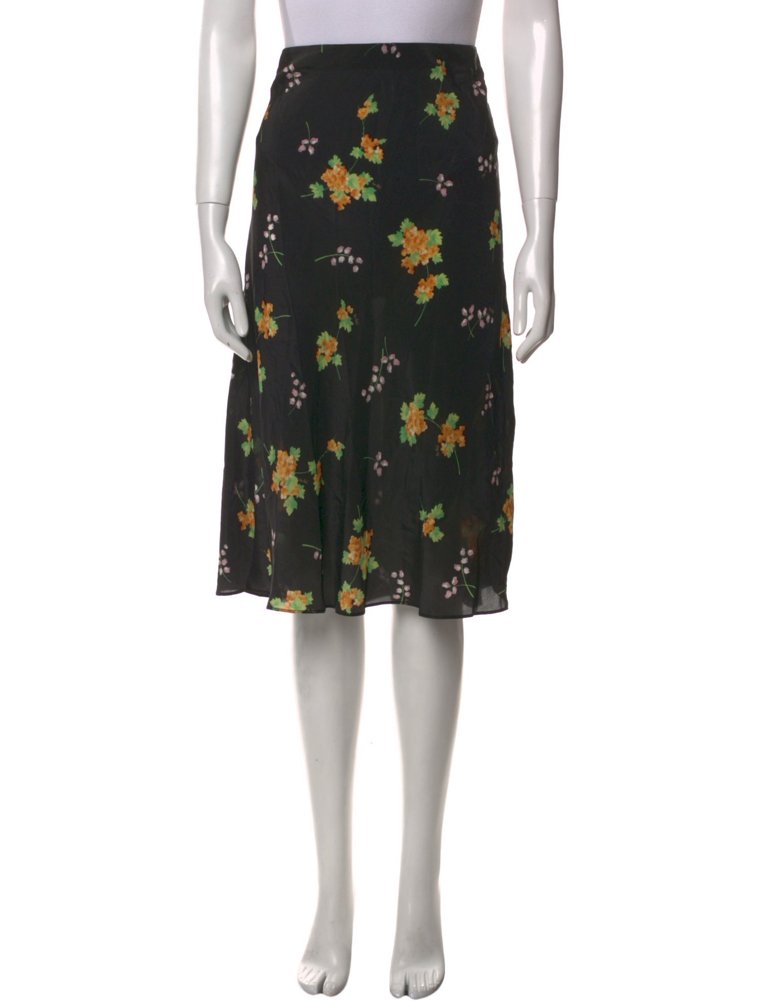 Réalisation Par Silk Knee-Length Skirt